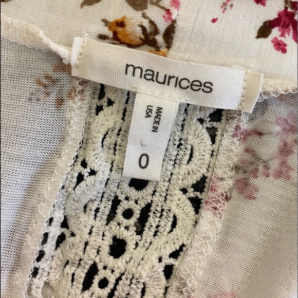 Floral cardigan with 3/4 sleeves and lace insert, size 0 - Picture 8 of 10